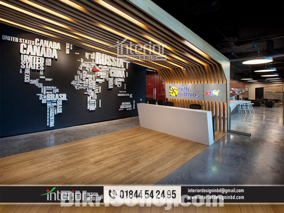 The reception design of an office or an institute